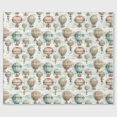 ヴィンテージスチームパンクレトロバルーン ラッピングペーパー (フラット)