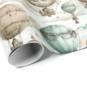 ヴィンテージスチームパンクレトロバルーン ラッピングペーパー (ロールコーナー)