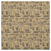 ヴィンテージスチームパンク機械パターン ファブリック (見本)