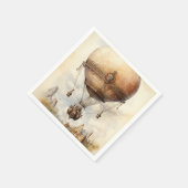 ヴィンテージスチームパンク熱気球 スタンダードカクテルナプキン (角)