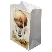 ヴィンテージスチームパンク熱気球 ミディアムペーパーバッグ (裏面アングル)