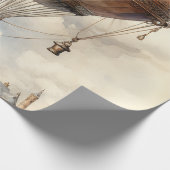 ヴィンテージスチームパンク熱気球 ラッピングペーパー (角)