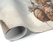 ヴィンテージスチームパンク熱気球 ラッピングペーパー (ロールコーナー)