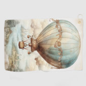 ヴィンテージスチームパンク熱気球(2) ゴルフタオル (横)