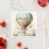 ヴィンテージスチームパンク熱気球(2) スタンダードカクテルナプキン (インサイチュ)