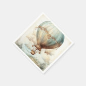 ヴィンテージスチームパンク熱気球(2) スタンダードカクテルナプキン (角)