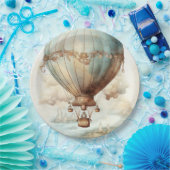 ヴィンテージスチームパンク熱気球(2) ペーパープレート (パーティー)