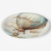 ヴィンテージスチームパンク熱気球(2) ペーパープレート (アングル)