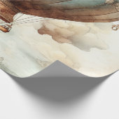 ヴィンテージスチームパンク熱気球(2) ラッピングペーパー (角)