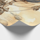 ヴィンテージスチームパンク熱気球(3) ラッピングペーパー (角)