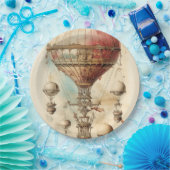 ヴィンテージスチームパンク熱気球(4) ペーパープレート (パーティー)