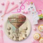 ヴィンテージスチームパンク熱気球(4) ペーパープレート (パーティー)