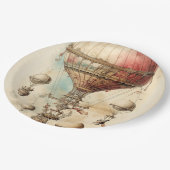 ヴィンテージスチームパンク熱気球(4) ペーパープレート (アングル)