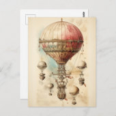 ヴィンテージスチームパンク熱気球(4) ポストカード (正面/裏面)