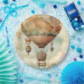 ヴィンテージスチームパンク熱気球(5) ペーパープレート (パーティー)