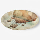 ヴィンテージスチームパンク熱気球(5) ペーパープレート (アングル)