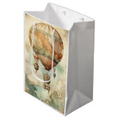 ヴィンテージスチームパンク熱気球(5) ミディアムペーパーバッグ (正面アングル)