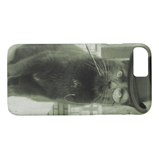 ヴィンテージスチームパンク猫iPhoneケース Case-Mate iPhoneケース (裏面(横))