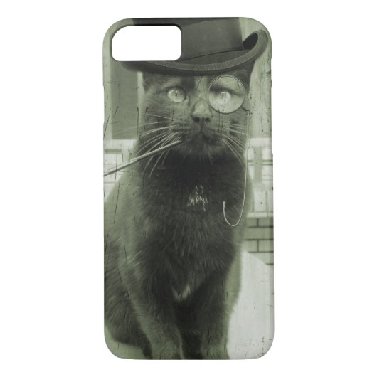 ヴィンテージスチームパンク猫iPhoneケース Case-Mate iPhoneケース (裏面)