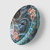 ヴィンテージスチームパンク素朴バラ抽象芸術 ラウンド壁時計 (傾斜)