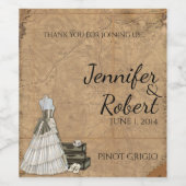 ヴィンテージスチームパンク結婚ブライドのワインラベル ワインラベル (シングルラベル)