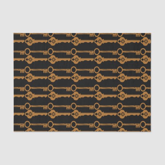 ヴィンテージスチームパンク金ゴールド鍵 薄葉紙 (正面)