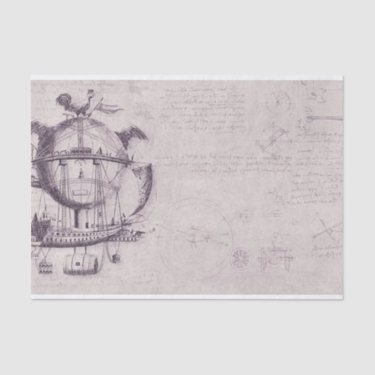 ヴィンテージスチームパンク風船パ書ターン旧型 薄葉紙 (正面)