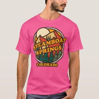 ヴィンテージスチームボート春コロラドマウンテンハイキング Tシャツ