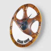ヴィンテージステアリングホイールガレージオーナークロック ラージ壁時計 (傾斜)