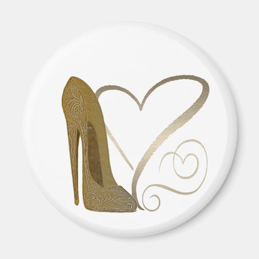 ヴィンテージスティレット靴ハートマグネット マグネット (正面)