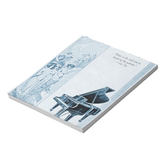 ヴィンテージスティンウェイピアノエンジェルスとメモ帳 ノートパッド (回転)