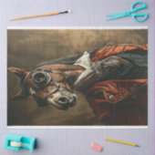 ヴィンテージスティームパンクホースのデコパージュ 薄葉紙 (クラフト)