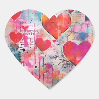 ヴィンテージステッカー ラブハーツ ハートシール