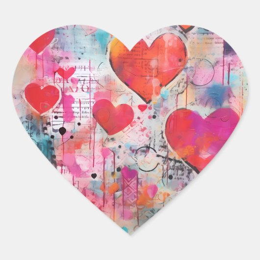 ヴィンテージステッカー ラブハート ハートシール (正面)