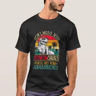 ヴィンテージステプモンサウルスレトロ恐竜の愛の母 Tシャツ