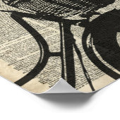 ヴィンテージステンシルの古い辞書ページ ポスター (角)