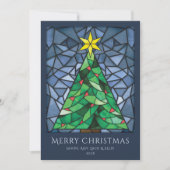 ヴィンテージステンドグラスのハッピーホリデー シーズンカード (正面)