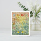 ヴィンテージステンドグラスのモザイク葉書 ポストカード (スタンド正面)