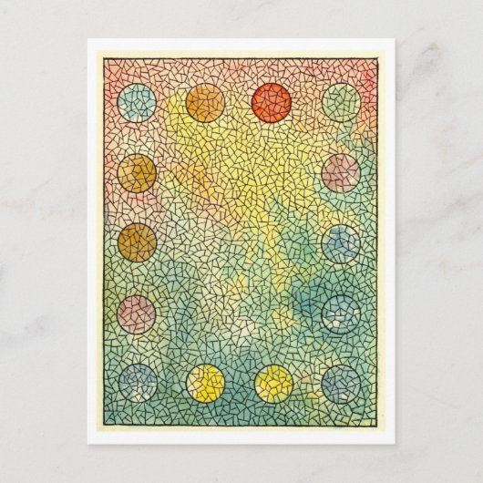 ヴィンテージステンドグラスのモザイク葉書 ポストカード (正面)