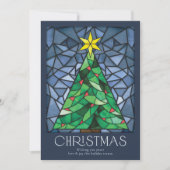 ヴィンテージステンドグラスハッピーホリデイズホリデーカード シーズンカード (正面)