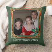 ヴィンテージステンドグラス写真枠赤緑 クッション (ブランケット)