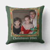 ヴィンテージステンドグラス写真枠赤緑 クッション (裏面)