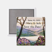 ヴィンテージステンドグラス日付磁石を保存 マグネット (正面/裏面)