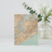 ヴィンテージステーテン島の地図(1891) ポストカード (スタンド正面)