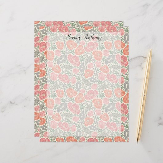 ヴィンテージステームパンクオールドロック鍵レッドポピー紙 (正面/裏面インサイチュ)