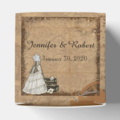 ヴィンテージステームパンクブライド結婚式の引き出物ボックス フェイバーボックス (上部)