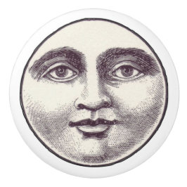 ヴィンテージステームパンクムーン顔 セラミックノブ