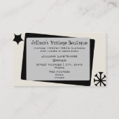 ヴィンテージストア/ブティックピンク&ブラックドレス型枠 名刺 (裏面)