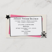 ヴィンテージストア/ブティックレオパードピンクドレス型枠 名刺 (裏面)