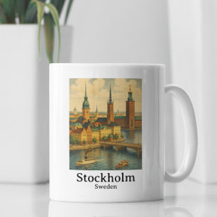 ヴィンテージストックホルムスウェーデンノルディックトラベル コーヒーマグカップ